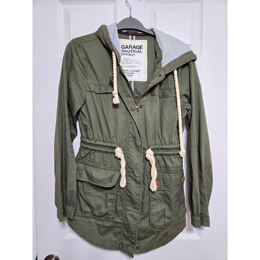 Garage Olive Utility Jacket with Hood